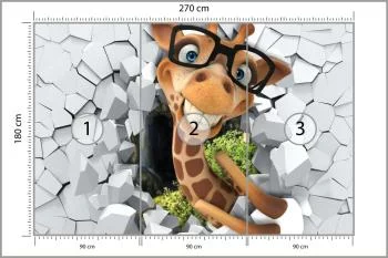 Fototapeta Uśmiechnięta Żyrafa W Okularach - obrazek 3
