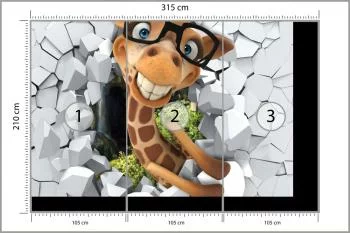 Fototapeta Uśmiechnięta Żyrafa W Okularach - obrazek 3