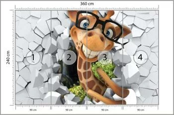 Fototapeta Uśmiechnięta Żyrafa W Okularach - obrazek 3