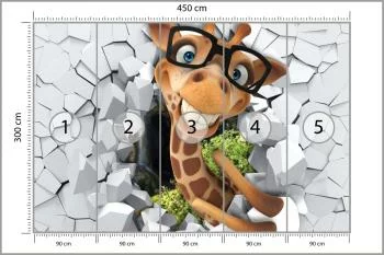 Fototapeta Uśmiechnięta Żyrafa W Okularach - obrazek 3