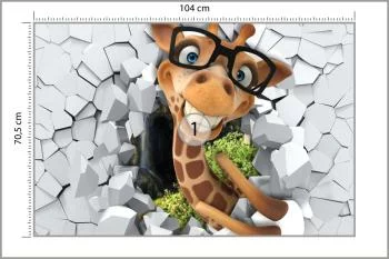 Fototapeta Uśmiechnięta Żyrafa W Okularach - obrazek 3