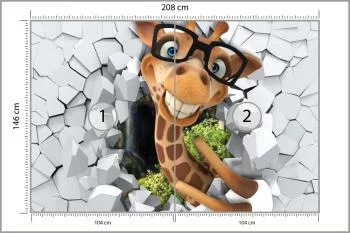 Fototapeta Uśmiechnięta Żyrafa W Okularach - obrazek 3