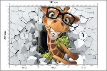 Fototapeta Uśmiechnięta Żyrafa W Okularach - obrazek 3