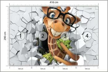 Fototapeta Uśmiechnięta Żyrafa W Okularach - obrazek 3