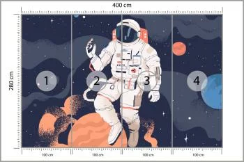Fototapeta Astronauta W Kosmosie I Planety - obrazek 3