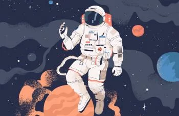 Fototapeta Astronauta W Kosmosie I Planety - obrazek 2