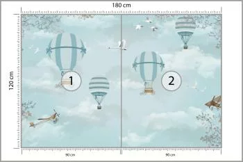 Fototapeta Balony I Samoloty Retro - obrazek 3