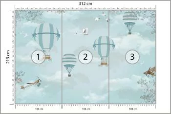 Fototapeta Balony I Samoloty Retro - obrazek 3