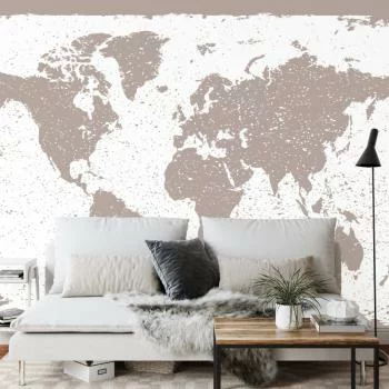 Fototapeta Mapa Świata - Styl Surowy i Teksturowany