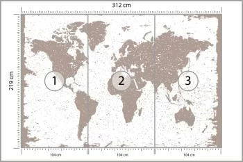 Fototapeta Mapa Świata - Styl Surowy i Teksturowany - obrazek 3