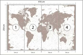 Fototapeta Mapa Świata - Styl Surowy i Teksturowany - obrazek 3