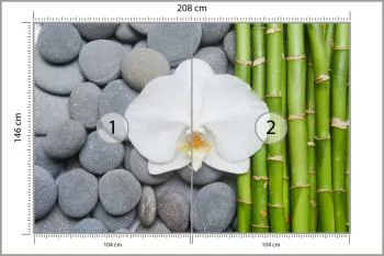 Fototapeta Bambusy Z Kamieniami I Orchideą - obrazek 3
