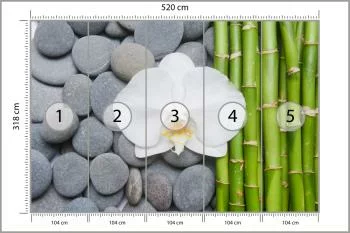 Fototapeta Bambusy Z Kamieniami I Orchideą - obrazek 3