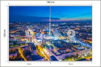 Fototapeta Berlin Z Lotu Ptaka Nocą - obrazek 3
