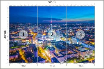 Fototapeta Berlin Z Lotu Ptaka Nocą - obrazek 3