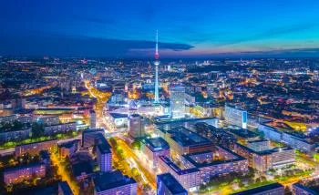 Fototapeta Berlin Z Lotu Ptaka Nocą - obrazek 2
