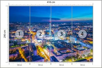 Fototapeta Berlin Z Lotu Ptaka Nocą - obrazek 3