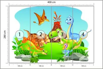 Fototapeta Wesołe Dinozaury - obrazek 3
