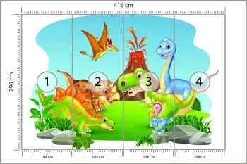 Fototapeta Wesołe Dinozaury - obrazek 3