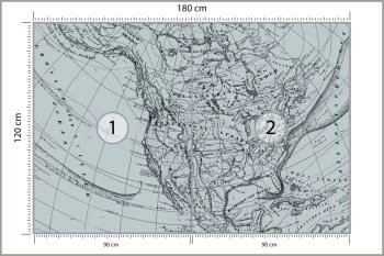 Fototapeta Stara Mapa Ameryki Północnej - Styl Historyczny - obrazek 3