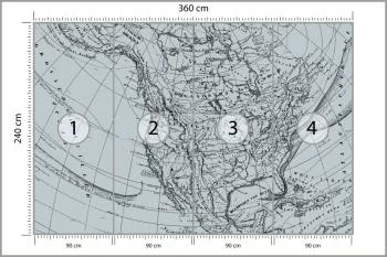 Fototapeta Stara Mapa Ameryki Północnej - Styl Historyczny - obrazek 3