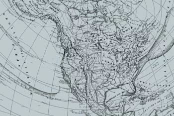 Fototapeta Stara Mapa Ameryki Północnej - Styl Historyczny - obrazek 2