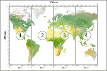 Fototapeta Mapa Świata - Akwarelowa Ziemia - obrazek 3
