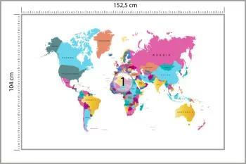 Fototapeta Mapa Świata - Nowoczesna i Kolorowa - obrazek 3