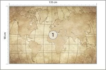 Fototapeta Starożytna Mapa Świata - Styl Vintage - obrazek 3