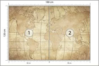 Fototapeta Starożytna Mapa Świata - Styl Vintage - obrazek 3
