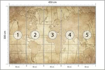 Fototapeta Starożytna Mapa Świata - Styl Vintage - obrazek 3