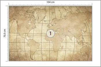 Fototapeta Starożytna Mapa Świata - Styl Vintage - obrazek 3