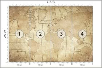 Fototapeta Starożytna Mapa Świata - Styl Vintage - obrazek 3