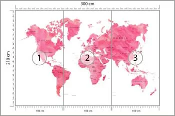Fototapeta Mapa Świata - Gradientowy Róż - obrazek 3