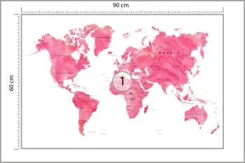 Fototapeta Mapa Świata - Gradientowy Róż - obrazek 3