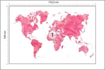Fototapeta Mapa Świata - Gradientowy Róż - obrazek 3