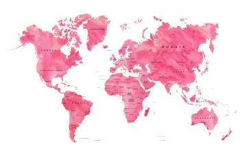 Fototapeta Mapa Świata - Gradientowy Róż - obrazek 2