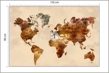 Fototapeta Mapa Świata - Styl Vintage Akwarela - obrazek 3
