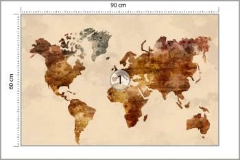 Fototapeta Mapa Świata - Styl Vintage Akwarela - obrazek 3