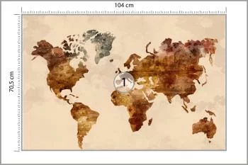 Fototapeta Mapa Świata - Styl Vintage Akwarela - obrazek 3