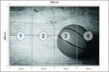 Fototapeta Piłka Koszykowa Na Tle Desek - obrazek 3