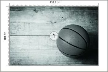 Fototapeta Piłka Koszykowa Na Tle Desek - obrazek 3