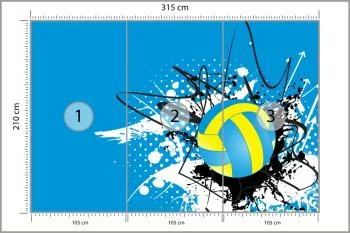 Fototapeta Piłka Siatkowa Na Tle Abstrakcyjnych Wzorów - obrazek 3