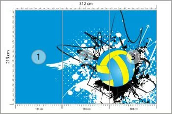 Fototapeta Piłka Siatkowa Na Tle Abstrakcyjnych Wzorów - obrazek 3