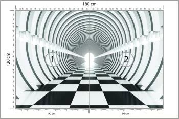 Fototapeta 3D kosmiczny Tunel - Czarno-Biały - obrazek 3