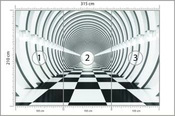 Fototapeta 3D kosmiczny Tunel - Czarno-Biały - obrazek 3