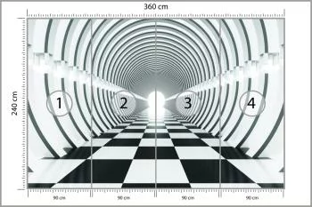 Fototapeta 3D kosmiczny Tunel - Czarno-Biały - obrazek 3