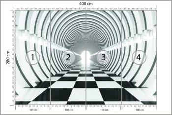 Fototapeta 3D kosmiczny Tunel - Czarno-Biały - obrazek 3