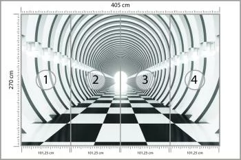 Fototapeta 3D kosmiczny Tunel - Czarno-Biały - obrazek 3