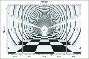 Fototapeta 3D kosmiczny Tunel - Czarno-Biały - obrazek 3
